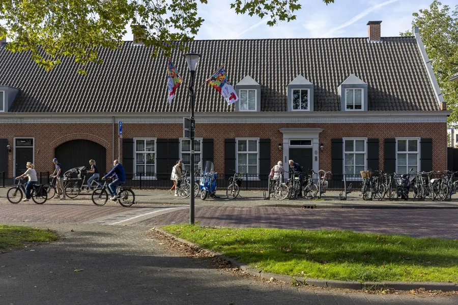 Boerderijwoningen met KunsT-vlaggen aan de Berg